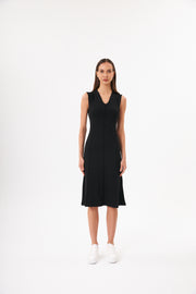 ROBE EXTENSIBLE V SANS MANCHES VERTIGE REGLISSE